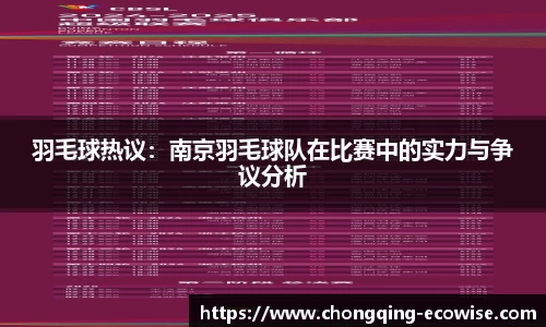 羽毛球热议：南京羽毛球队在比赛中的实力与争议分析